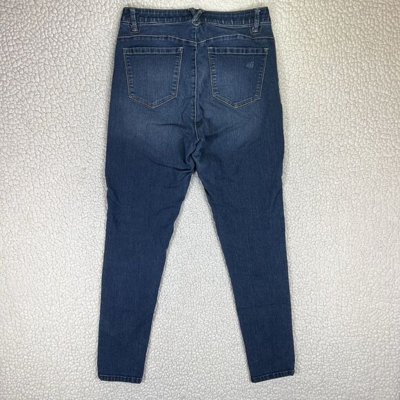 Democracy Jeans Women’s Size 6 (Actual 28x29) Blue Mid Rise Skinny Distressed - Picture 3 of 9